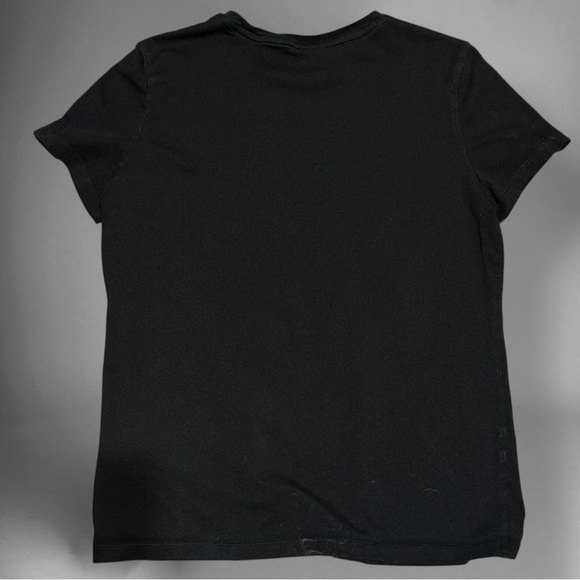 Puma Black T-Shirt Gold Logo Women Medium Relaxed Cat - Picture 9 of 9